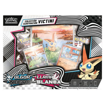 Colección-Ilustración-Victini-Fulgor-Negro-Llama-Blanca-Pokémon-TCG-Agosto-2025