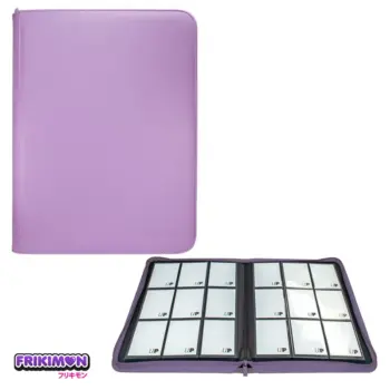 Carpeta binder morado con cremallera 9 bolsillos