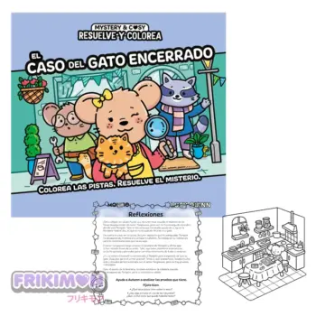 Resuelve y colorea - El caso del gato encerrado libro colorear