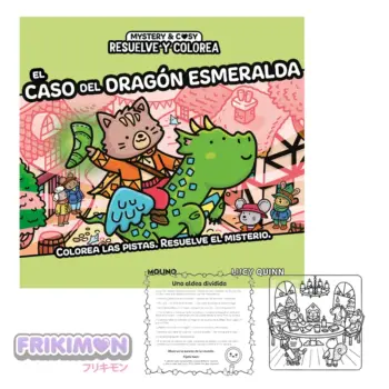 Resuelve y colorea. El caso del dragón esmeralda libro colorear