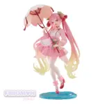 Estatua PVC Hatsune Miku AMP Newley Written Sakura Miku Sakura Dress Ver 21 cm
