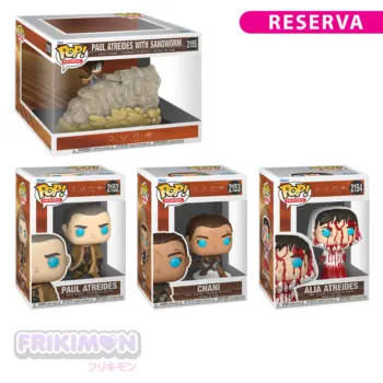 Pack Funko Pop! Dune Paul Atreides, Chani, Alia Atreides y Moment Paul Atreides with Sandworm (RESERVA)
